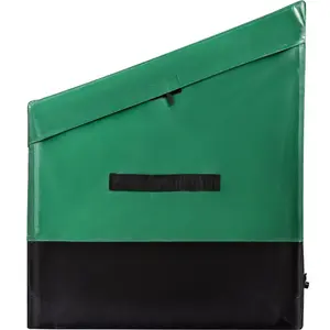 VEVOR Outdoor Storage Box, 100 Gallon Waterproof PE Tarpaulin Deck Box with Galvanized Frame, All-Weather Protection Portable, for Camping, Garden, Poolside, and Yard, Brown Blue