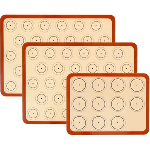 Silicone Macaron Baking Mat Half Sheet - Set of 3 (2 Half Sheet and 1 Quarter Sheet), Non Stick Silicon Oven Liner For Macaroons and Cookies, By  (16.5x11.6)