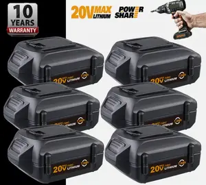 6PACK For Worx WA3578 Power Share Battery 20V 7.0Ah WA3520 WA3525 WA3575 Li-Ion