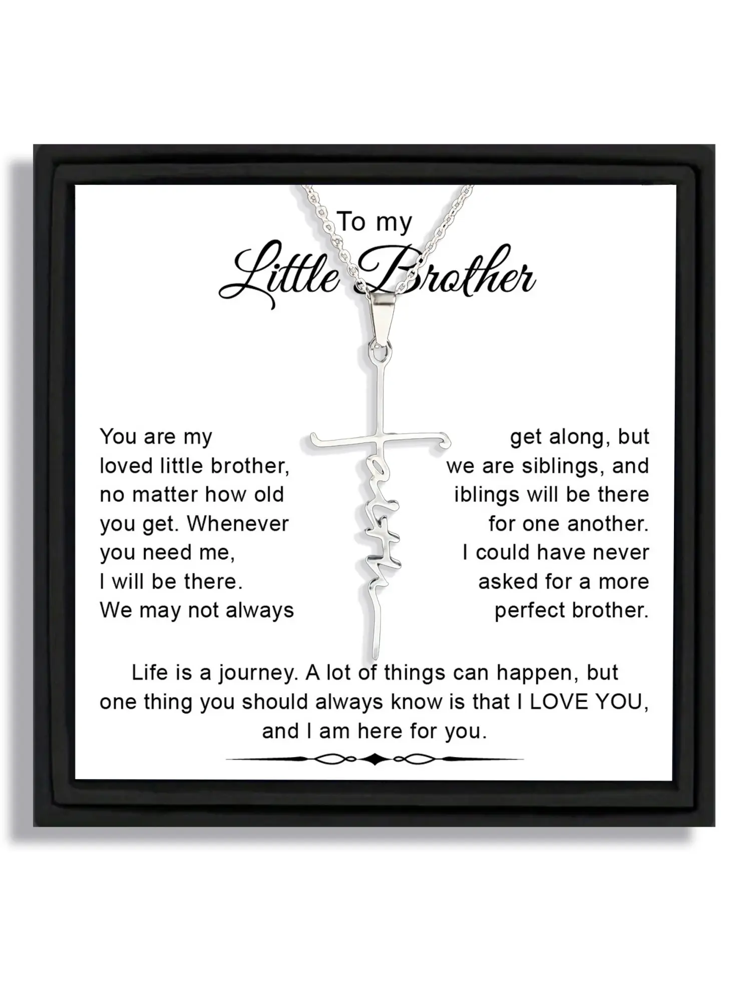 1 piece Valentine's Day themed cross letter necklace gift box with brother style for brother Cards and boxes with blessings