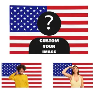 Customizable American Flag Rectangular Tapestry - 80x60 in Personalized Wall Decoration, Upload Photo Custom Design, Fashionable Playful Poster Home Decor