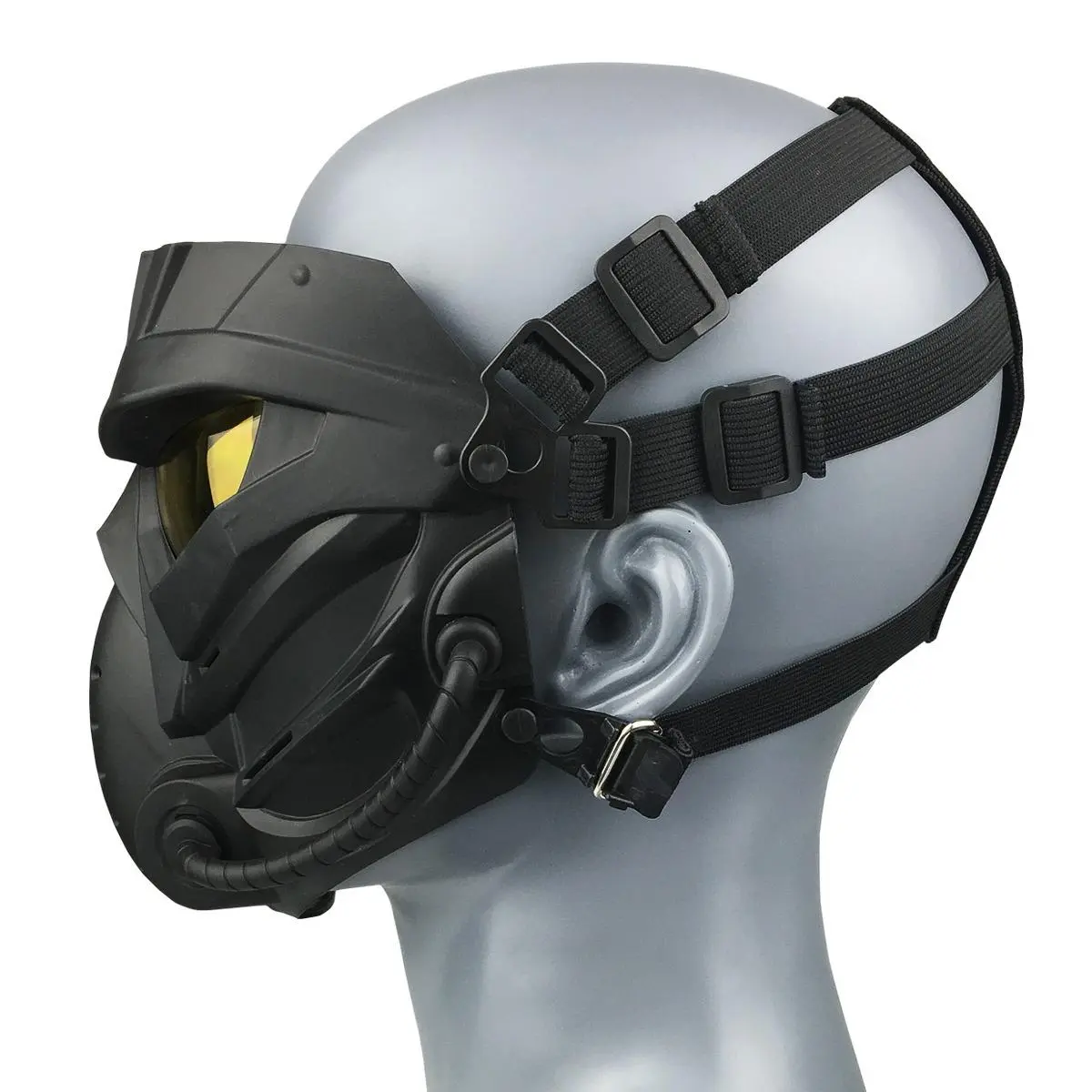 Tactical Full Face Mask, 1 Count Protective Mask with Adjustable Strap, Dustproof Windproof Face Cover, Breathable Face Covering for Shooting Games and Outdoor Use