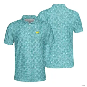 Masters Tech Men's Badge Design Performance Golf Shirt Polo All Printed Gift