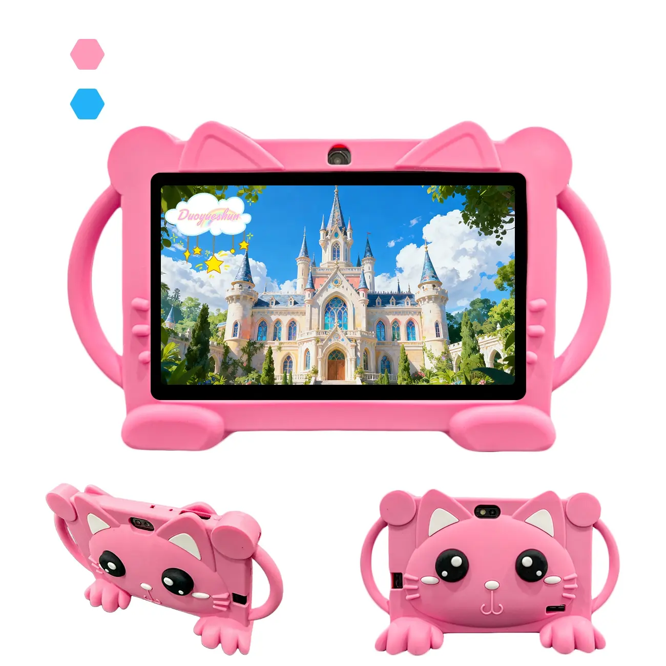 Standable and portable design7 Inch Android Wifi Tablet PC, Portable Touchscreen Tablet, Student Tablets, Parental Control, Rechargeable Battery, Dual Camera, Home & School Use, Kids' Learning Companion, Learning Entertainment Tablet, /blue