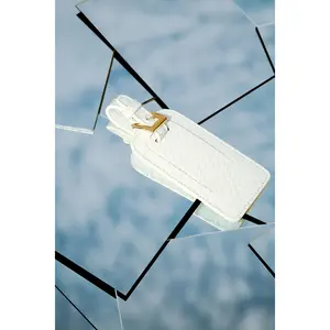 Vesper Embossed Luggage Tag/White