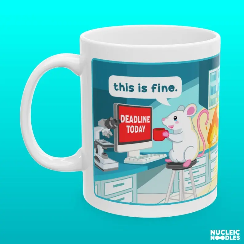 Burning laboratory mug  Funny science mug, Chemistry mug, Biology cup, Teacher appreciation gift, PhD graduation gift, Researcher gift