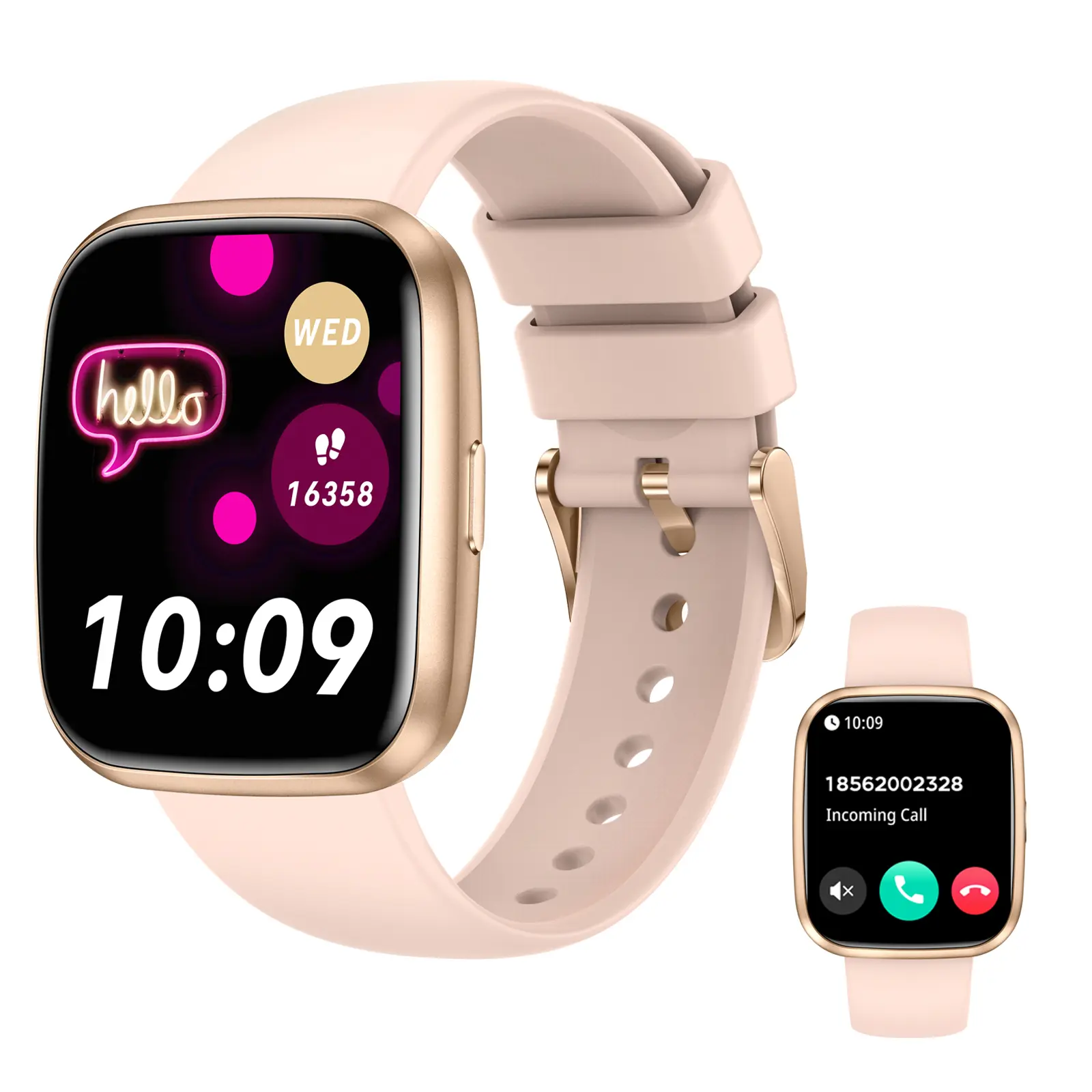 2026 Women Smart Watch with Wireless Call/Answer,1.75" AMOLED HD Touch Screen Wearable smartwatches, Step Tracker, IP68 Waterproof, Calorie Tracker, Music Player, Camera Control, Stopwatch, AI Voice Assistant, for Android & iOS smartphone, Wristwatch