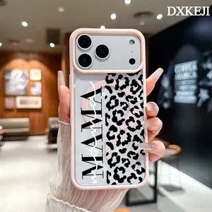 Leopard Print MAMA Pattern Magnetic MagSafe Phone Case for iPhone 17 Air/16 Pro Max 15 Pro 14 13 12 11 Plus Lightweight Shockproof Slim Protective Cover Supports Wireless Charging Case Casing Cellphone Smartphone