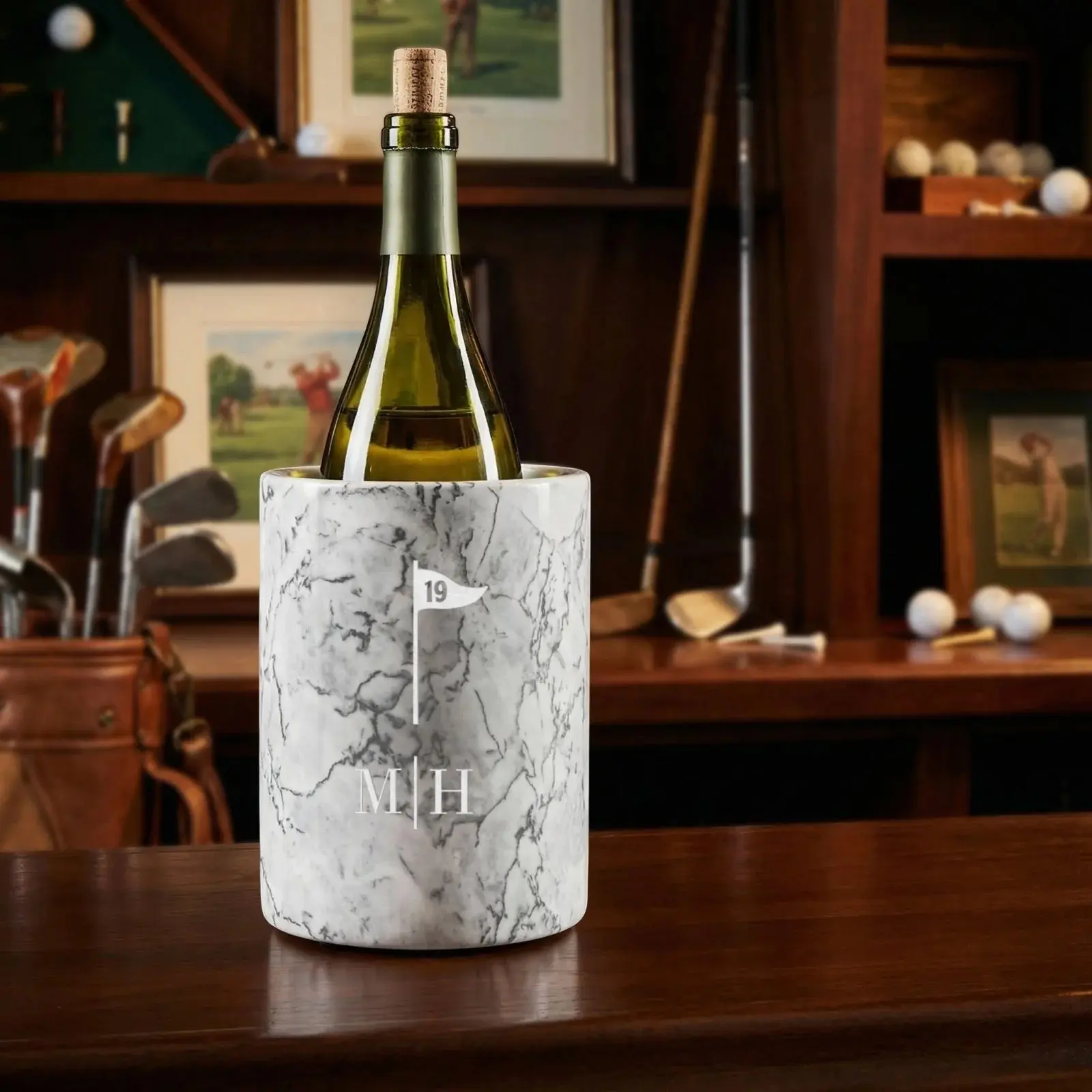 Clubhouse Golf Marble Wine Chiller