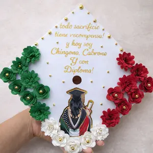 Grad cap topper roses rosas decor decoration hat top birrete graduation graduacion