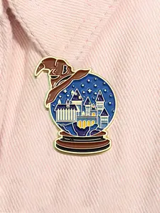 Harry Potter Hogwarts Castle Enamel Pin Magic Crystal Ball Metal Brooch Lapel Backpack Badge Fashion Jewelry Accessories Gift for Friends