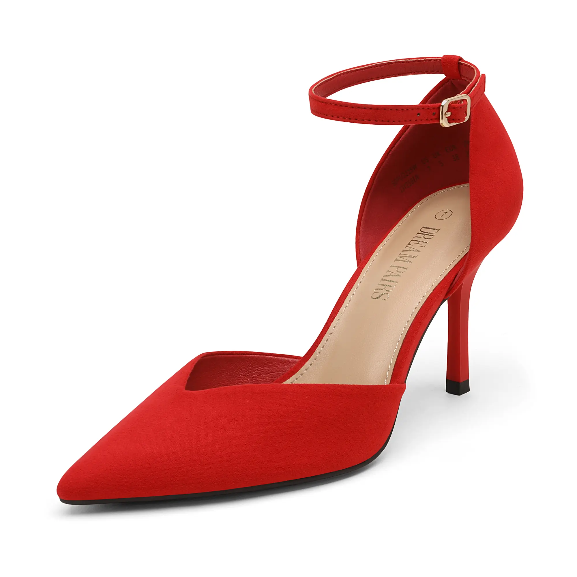Dream Pairs Women's Stiletto Pumps, Pointed-Toe Comfortable Heels Footwear with Detachable Ankle Strap for Parties & Dates, Women's Shoes, Heels For Women