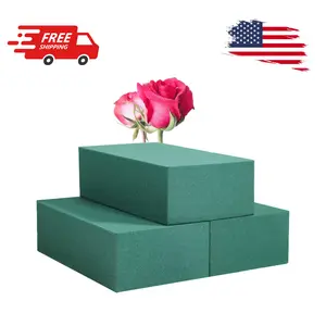 Pack of 3 Floral Foam Blocks Each (6"L x 3.38"W x 1.85"H) Green Wet & Dry Flower Foam