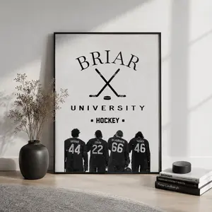 [No Frame] Off Campus Series Poster, Briar University Hockey Wall Art Print, College Romance Bookish Wall Decor, Hockey Romantic Wall Art