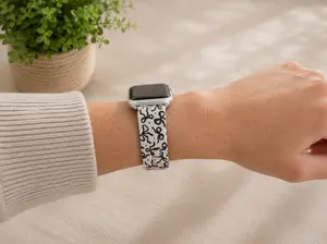 Coquette Bow Apple Watch Band – Black Bow Silicone Watch Strap – Cute Girly Apple Watch Band for Women
