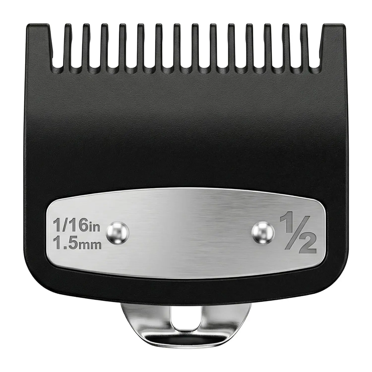 Clipper Guards Set, Compatible with wahl 1/2 clipper guards, 1.5 mm Metal Clipper Guide Replacement, Guide Comb Attachment 1/16", for Professional Stylists and Barbers, Black