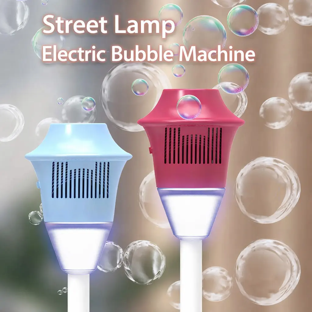 Kids' Automatic Bubble Blower - 360° Leak-Proof Outdoor Bubble Machine for Boys and Girls, Light-Up, Easter Egg Basket Stuffing, Summer Patio Party Gift
