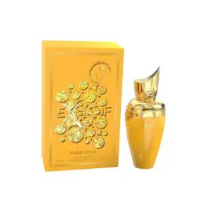 Emper Milestone Exelof Pure Gold U EDP - 2.8 oz (3 to 3.9 fl oz Range) Wood-Infused Orange-Scented Aromatic Long-Lasting Unisex Fragrance, Single Item