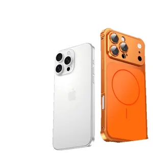 Protective Acrylic-Aluminum Alloy Magnetic Smartphone Casing - Compatible with iPhone 17/16/15/14/13 Pro Max, Instant 17-in Matte Large-Screen Transformation, Lens Protection for Cellphone