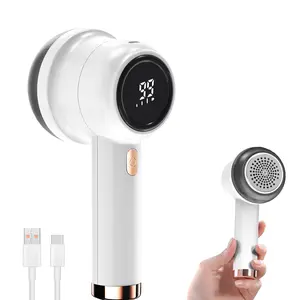 Fabric Shaver, Lint Remover Wireless Rechargeable 6-Leaf Blades 3-Speed LED Display Electric Lint Shaver Portable for Clothes Furniture Sweater Curtain, Fabric-Shaver-Lint-Remover