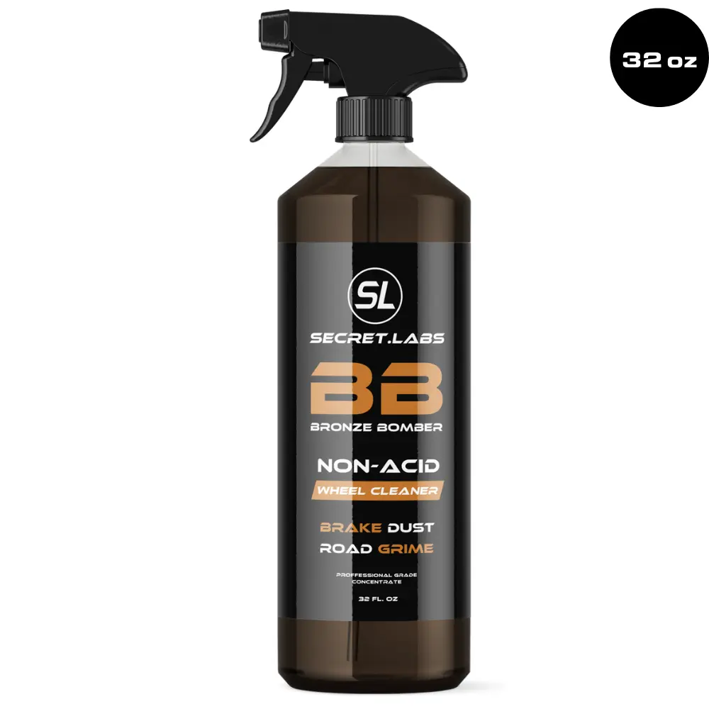 Bronze Bomber Concentrated Non-Acid Wheel & Tire Surface Cleaner, 32oz Powerful Automotive Fluid for Removing Dirt, Dust, Brake Grime, Road Grime & Shining Car Maintenance