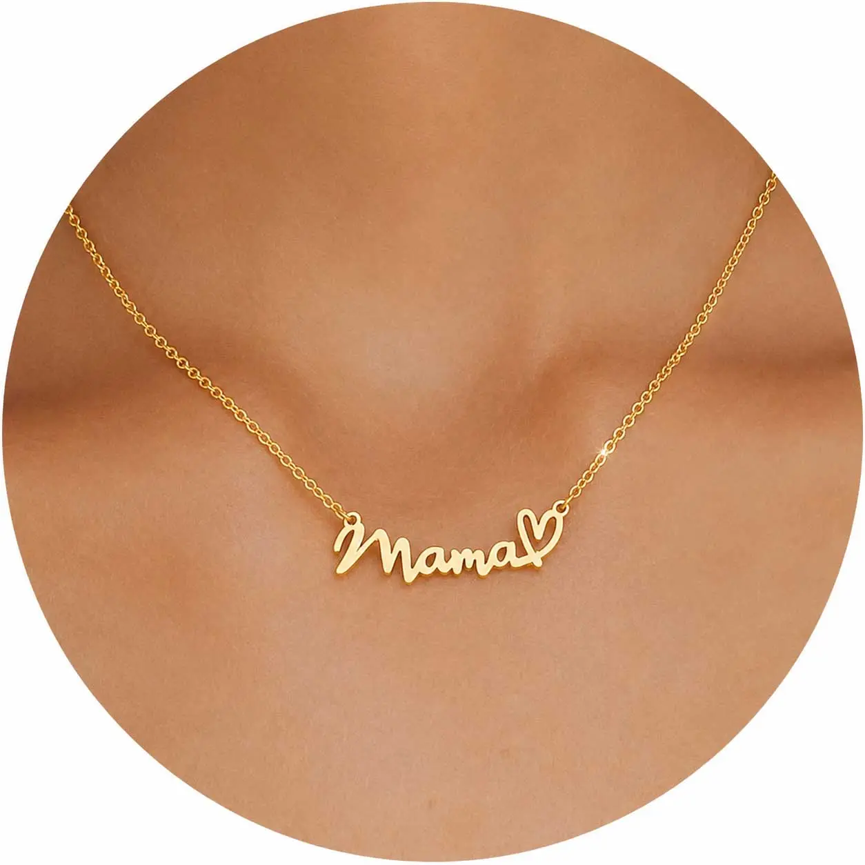 Mama Pendant Necklaces for Women - Dainty Small Mom Non Tarnish Necklaces for Mother's Day Gift Jewelry Accessories, Mama Necklace, Mom Necklace for Women, Mother Necklace, Mama Jewelry, Mothers Day Necklace, Gift for Mom, Mom Birthday Gift