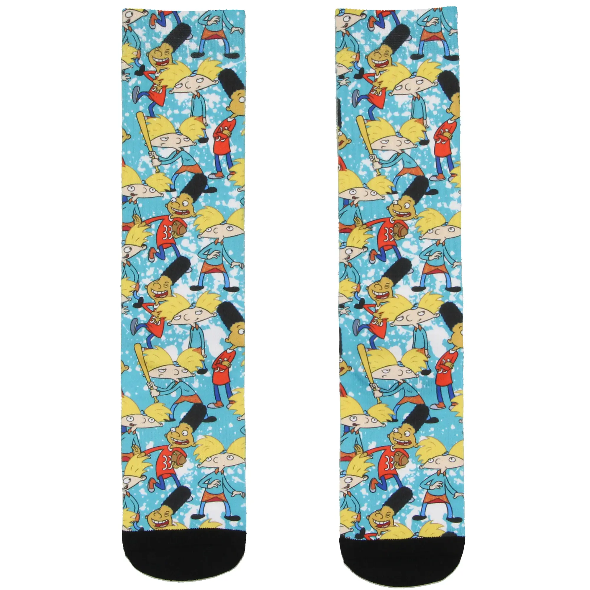 Nickelodeon Hey Arnold! Cartoon Arnold and Gerald Men's Sublimated Adult Crew Socks