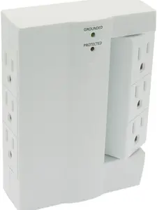 ATE PRO.USA 6 Outlet Swivel Wall Tap Adapter with 2 USB Ports