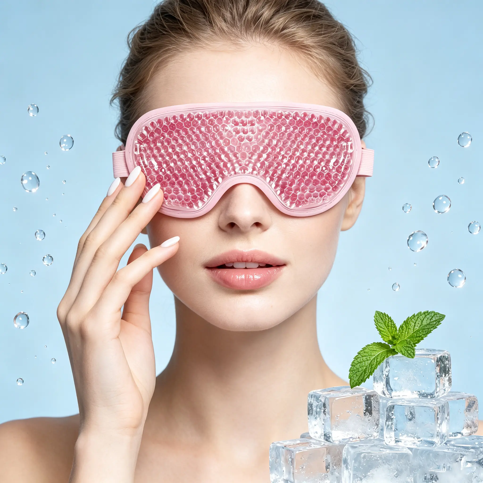 Soothing Gel Eye Mask Pack, Unisex Cool Compress Sleep Mask for Relieving Allergy Symptoms Including Itching, Swelling, Redness, Irritation, Reversible, 125G