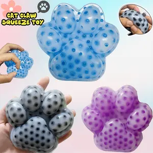 1/3 Counts Cute Cat Paw Acne Squeeze Stress Relief Fidget Toy Set, Creative Prank Realistic Acne Squeeze Toy, Boo Stress Ball Without Net