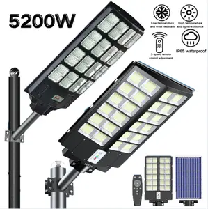 （Big） Solar Commercial Lights Outdoor Waterproof Dusk to Dawn Parking Lot Lights with Motion Sensor & Remote for Yard Garage Driveway Security Flood Lamps