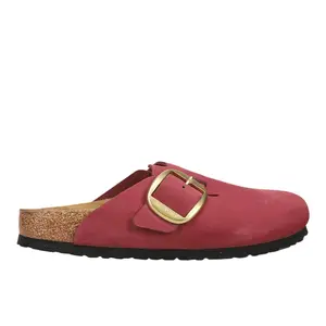 BIRKENSTOCK Womens Boston Buckle Nubuck Leather Clogs Casual - Pink BIRKENSTOCK Womens Boston Buckle Nubuck Leather Clogs Casual - Pink