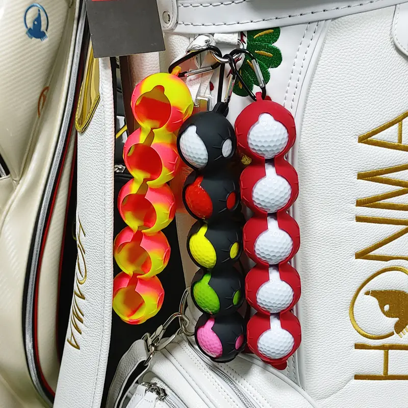 Silicone Golf Ball Bag Protective Cover, Mini Multicolor Ball Pouch, Portable Golf Equipment, Golf Accessories for Men & Women