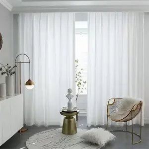 2.2x3m Polyester Fiber Warp Knit Diamond Mesh Sheer Curtain - Soft Filtering, Translucent Sheen, Airy Vibe, Balcony & Bay Windows Window Screen, White