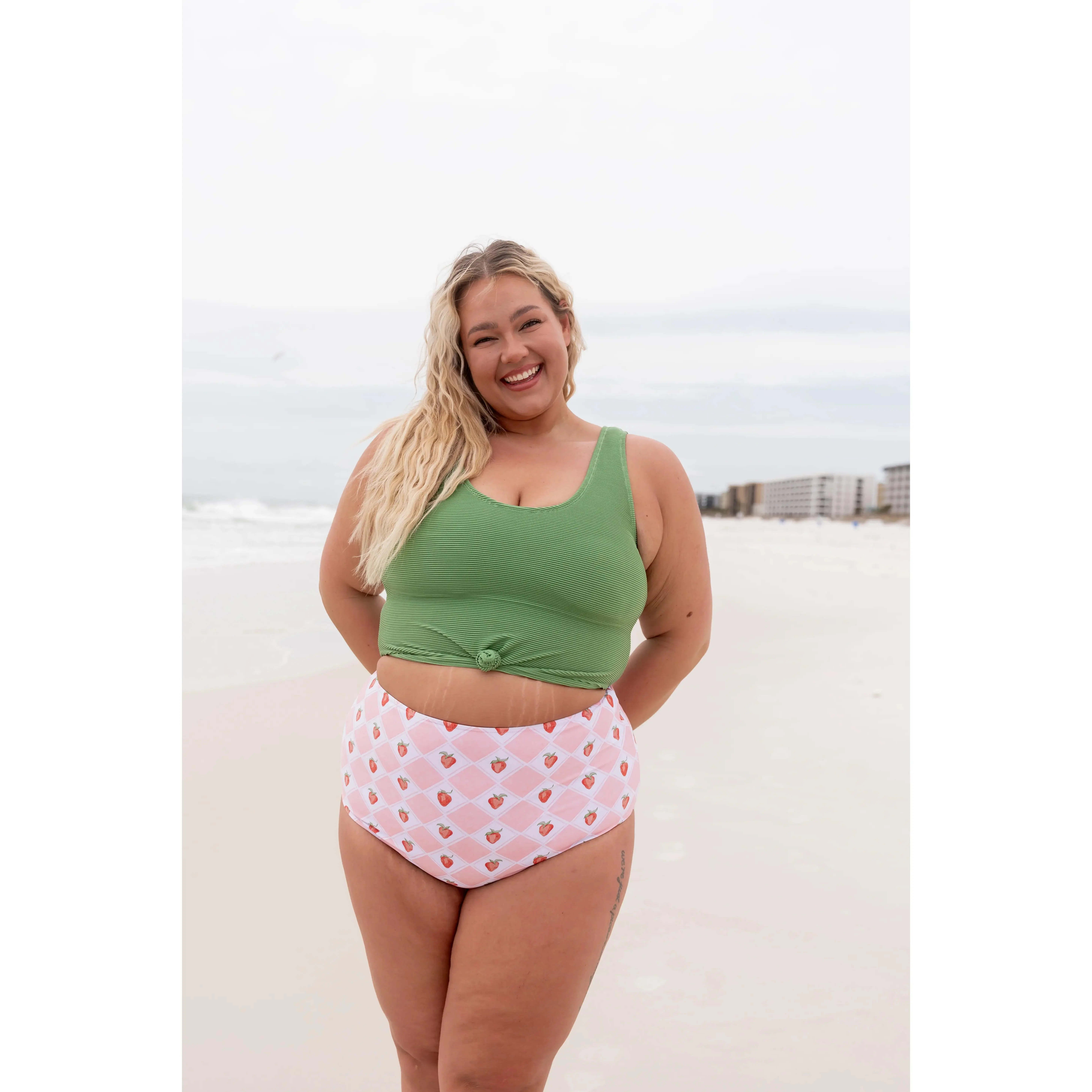 Leisure Reversible Bottom | Strawberry Check - Bottom Only