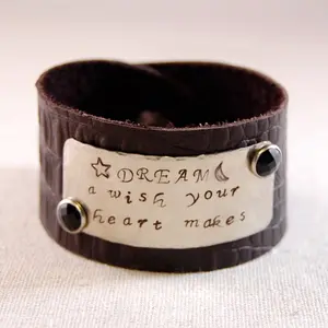 Personalized Leather Cuff Bracelet, Custom Leather Cuff, Leather Cuff Bracelet, Hand Stamped Bracelet