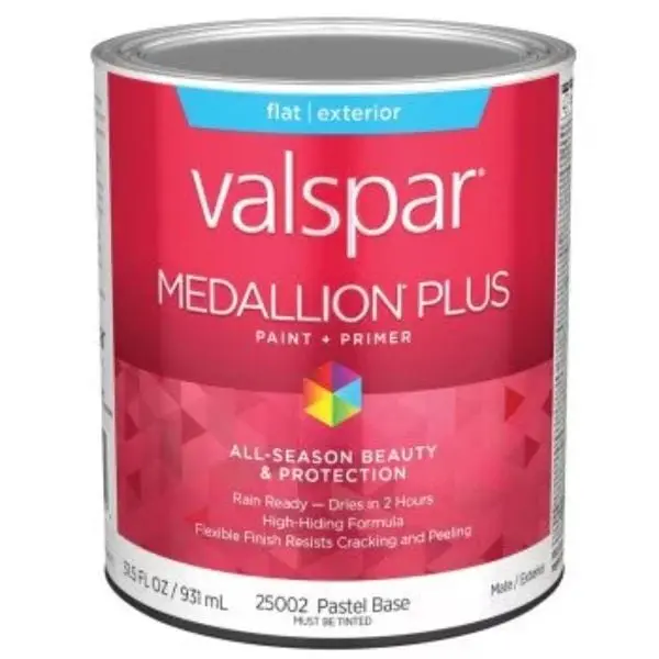 Valspar 028.0025002.005 1 qt. Medallion Plus Flat Exterior Pastel Base Paint & Primer