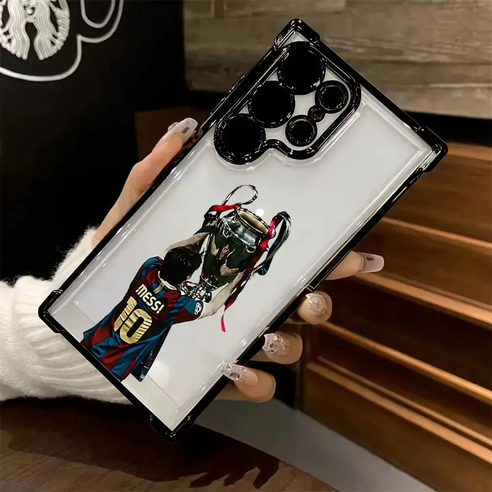 Soccer Number 10 Champion Player - M-MESSI - Phone Case Suitable for Samsung for galaxy S25 S24 S23 S22 S21 FE Ultra Plus 4G 5G Shockproof Transparent Soft Back Cover, Smartphone, Handheld, Cellphone, Anime, Tpu, Galaxy S24 Ultra, Silicone
