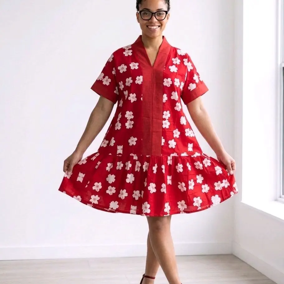 Aso Oke Ankara Fit and Flare Dress for Women - Casual Style with Floral Pattern - Perfect for Everyday Wear - Womenswear - TikTok Shop Aso Oke Ankara Fit and Flare Dress for Women - Casual Style with Floral Pattern - Perfect for Everyday Wear - Womenswear - TikTok Shop