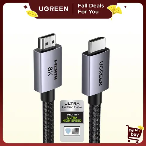 UGREEN Certified Ultra High Speed 8K HDMI 2.1 Cable (48Gbps, 6.6FT) - Aluminum PC Gaming Setup Accessory for Gamers, 4K@240Hz/120Hz, 8K@60Hz, HDR Support, HDCP 2.2&2.3, eARC Compatible with PS5/Blu-ray/Roku TV, Cables & Accessories,falldealsforyou,techvib
