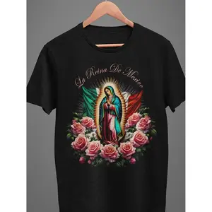 La Reina de México Virgen de Guadalupe T-Shirt – Mexican Faith & Protection Tee