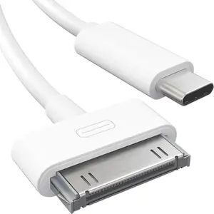 30-Pin to USB C Adapter Cable for iPhone, iPad, iPod – 3ft (Next-Generation Data/Charging Cable from USB C to Dock Connector for iPhone 4S/4/3G/3/1, iPad 3/2/1, iPod, White) – CableDirect