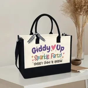 Funny Bestie Tote Bag - Christmas Gift For Sister, Best Friend Gifts, Giddy Up Sparkle Xmas Gifts for Mom, Chaos Coworkers Tote Bag, Christmas Gift For Her TPT2437NTH