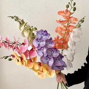 9 artificial Phalaenopsis orchids with a luxurious feel, suitable for decorating the living room, dining table, entrance, and wedding room