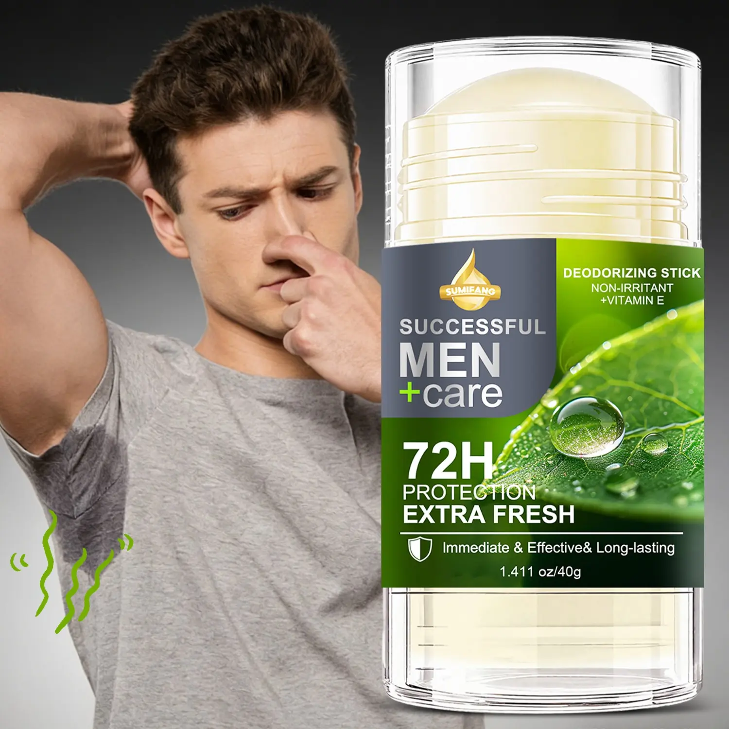 Men's Anti-Perspiration Deodorant Stick, 24-Hour Odor Protection, Invisible Dry No Stains, Long-Lasting Freshness, Portable Non-Irritating Smooth Application, Antiperspirant Deodorant, Long Lasting Deodorants