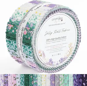 Newbrothread&Craftido 100% Cotton Jelly Roll Fabric 40 Strips 2.5" x 44" Precut for Quilting Sewing Crafting Home Decor Happy Mermaid, TikTokShopDealsforYouDays, fathersdaygiftideas