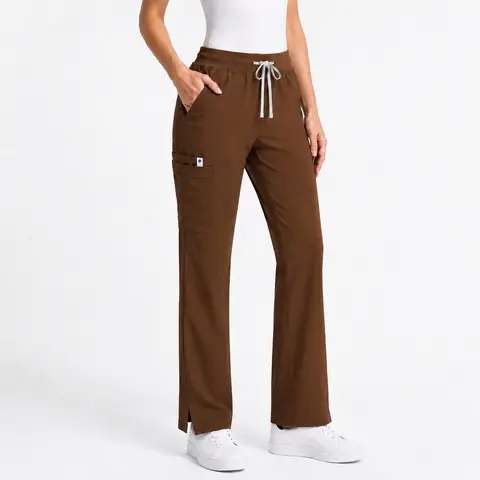 EADFLIE Scrub Pants Women – 6 Pockets Straight Leg Stretch Scrubs, Soft Breathable Nursing Work Pants with Yoga Waistband, Comfy All-Day Fit Womenswear