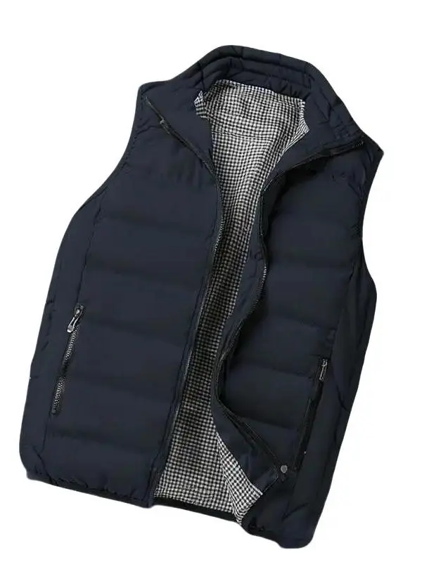 Men's Woven Zip Sleeveless Gilet - Casual Warm Waistcoat for Autumn Winter, Frees Arms for Movement, Outdoor Cold Protection Outerwear/Inner Layer, Male Clothing, Outdoor Cold Guard, Vest, Casual Basic, Gilet Waistcoat