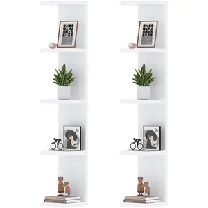 5 Tier White Lack Wall Shelf - Multi-Functional Display Organizer for Anime Figures, Funko Pop, Plants, Makeup & Books (7.1" x 5.5" x 30.7") – Space-Saving Floating Shelf for Home & Office