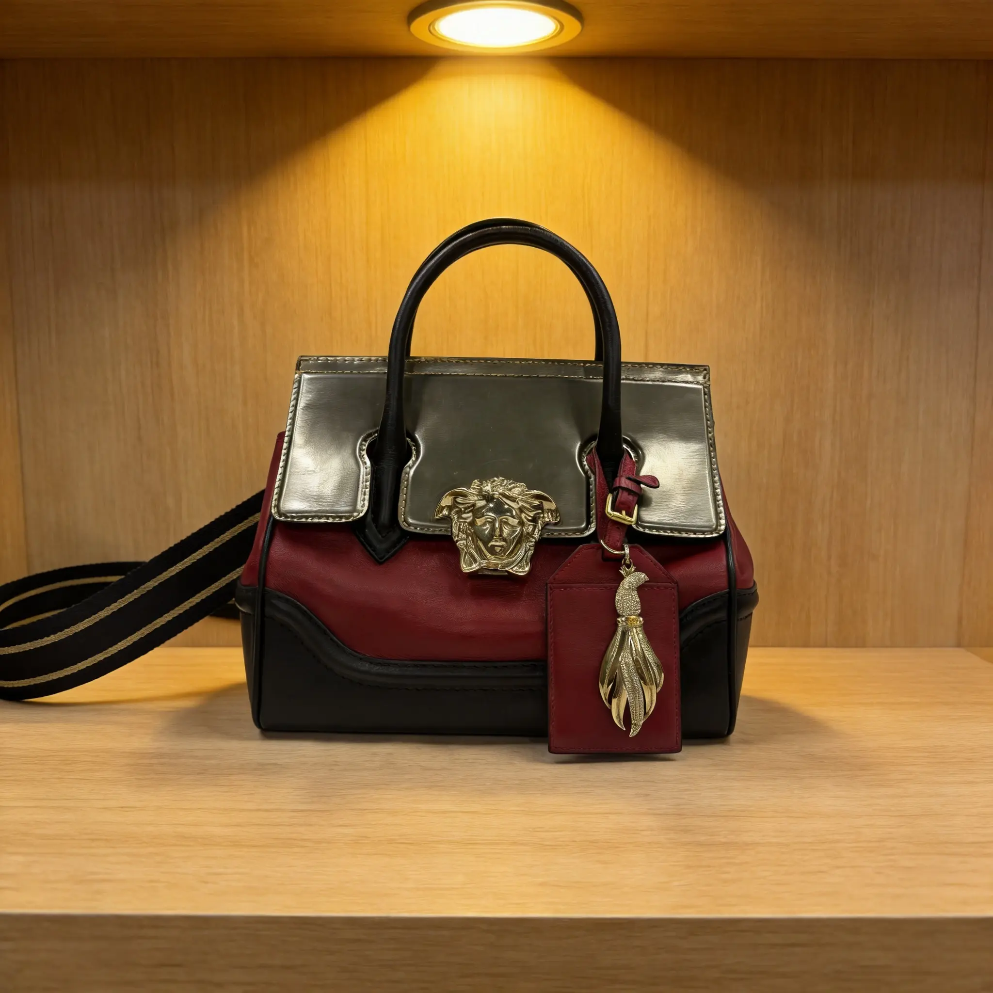 Pre-owned VERSACE Leather Shoulder Bag D0528382818